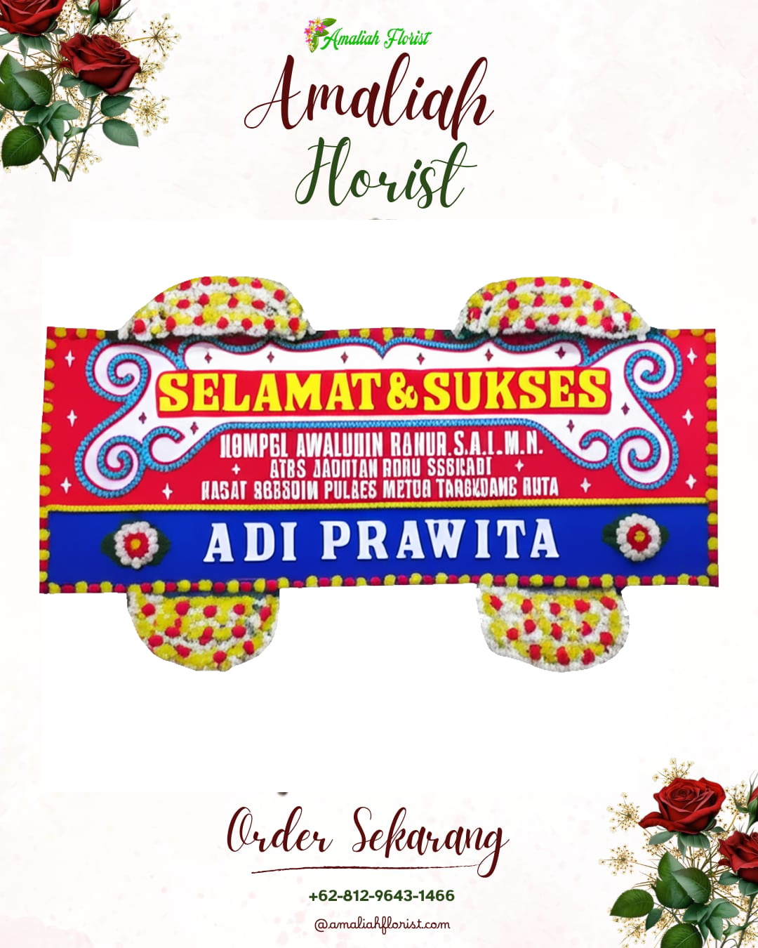 Papan Bunga Ucapan Selamat Binong